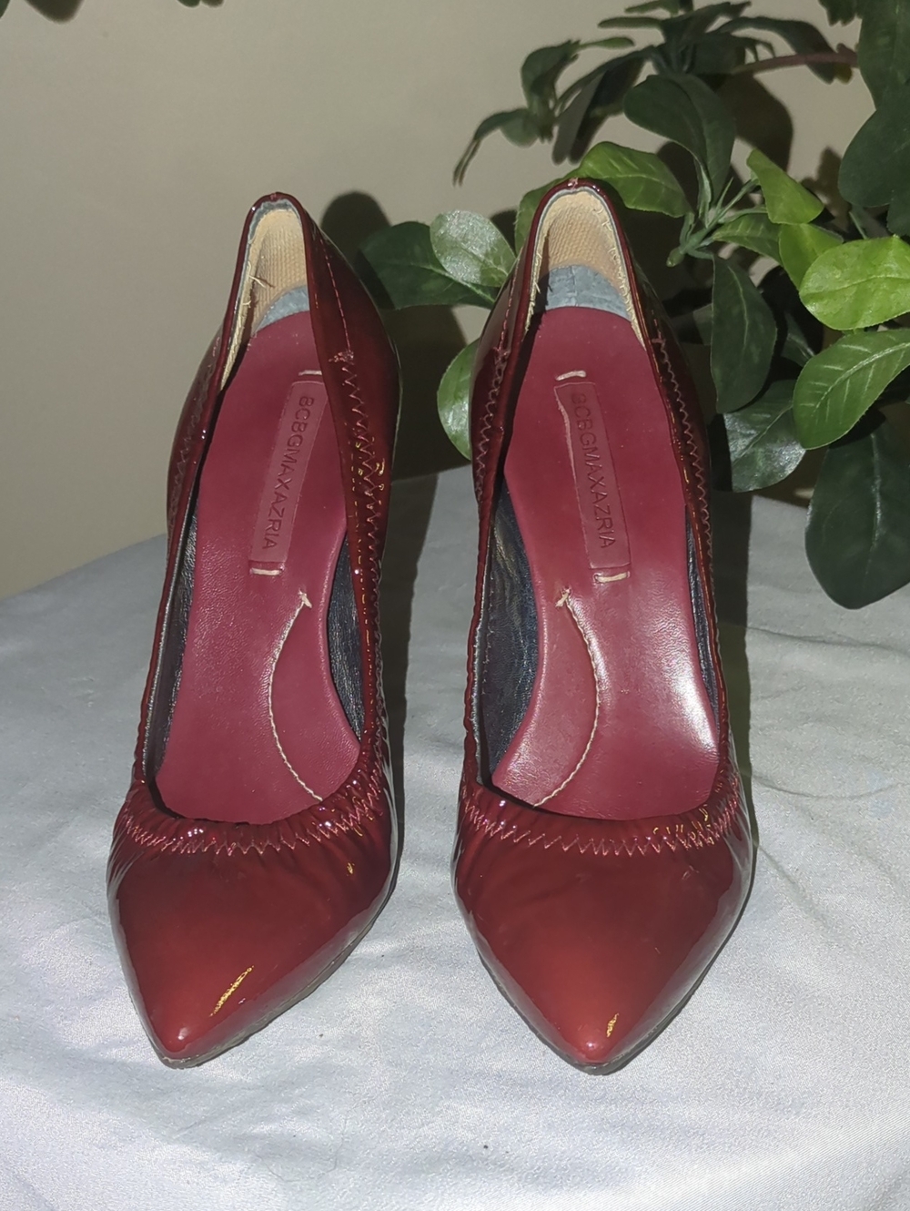 BCBGMaxAzria Deep Burgundy Patent Pointed Pumps